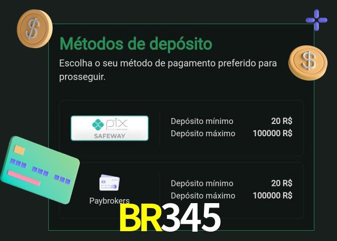 O cassino BR345bet oferece uma grande variedade de métodos de pagamento